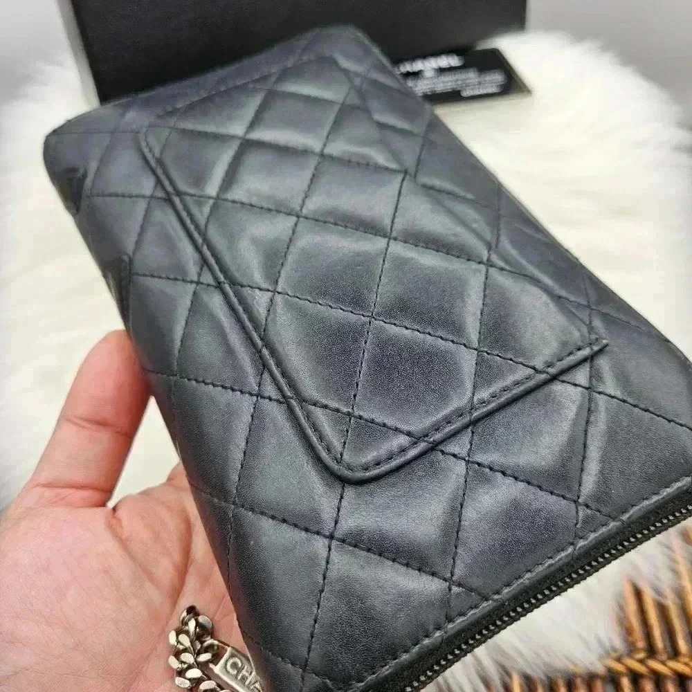 Chanel  Black Quilted Leather Cambon Ligne Zippy Organizer Wallet - Picture 6 of 15